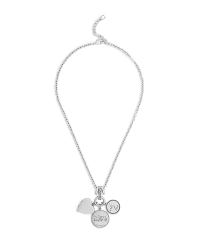 Coach Silver Heritage Charm Pendant Necklace