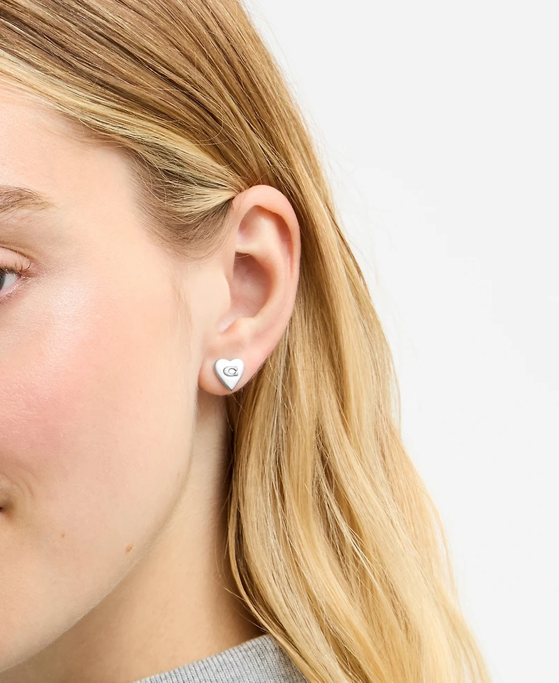 Coach Gold Heritage Signature Coin Stud Earrings