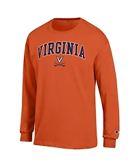 Champion Men's Champion Orange Virginia Cavaliers Arch Over Logo Long sleeves T-Shirt