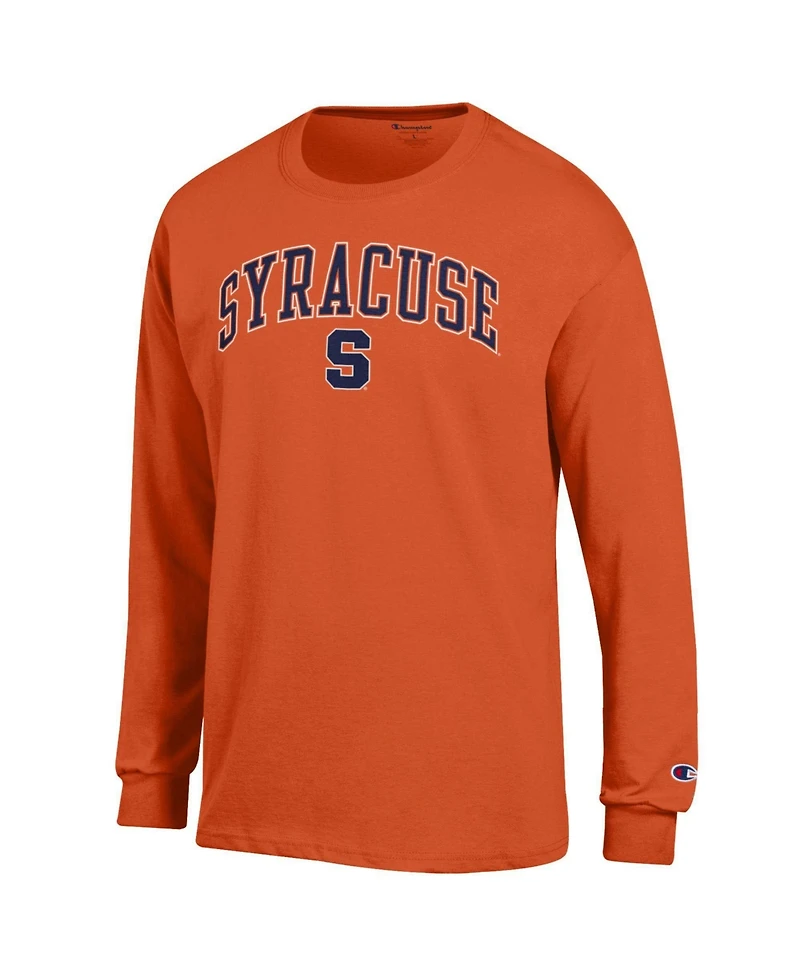 Champion Men's Champion Orange Syracuse Arch Over Logo Long sleeves T-Shirt
