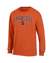 Champion Men's Champion Orange Syracuse Arch Over Logo Long sleeves T-Shirt