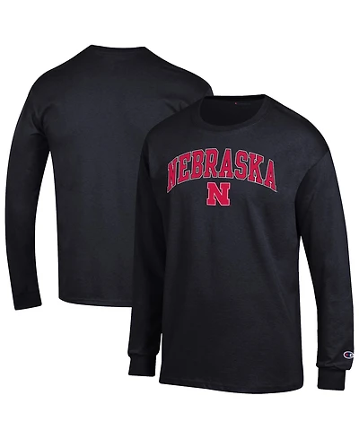 Champion Men's Champion Nebraska Huskers Arch Over Logo Long sleeves T-Shirt