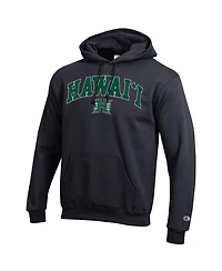 Champion Men's Champion Black Hawaii Rainbow Warriors Arched Logo Fleece Pullover Hoodie