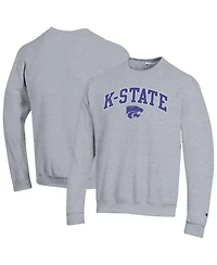 Champion Men's Champion Heather Gray Kansas State Wildcats Arch Over Logo Pullover Sweatshirt