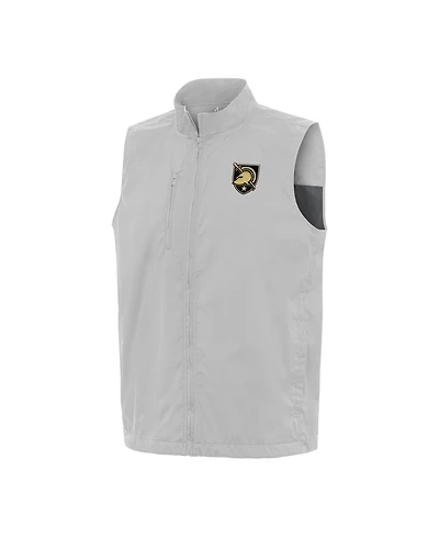 Antigua Men's Heather Gray Army Black Knights Brisk Full-Zip Vest