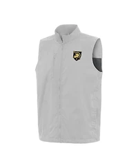 Antigua Men's Heather Gray Army Black Knights Brisk Full-Zip Vest