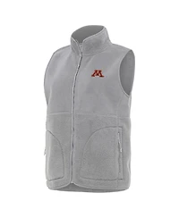 Antigua Women's Gray Minnesota Golden Gophers Nostalgic Full-Zip Vest
