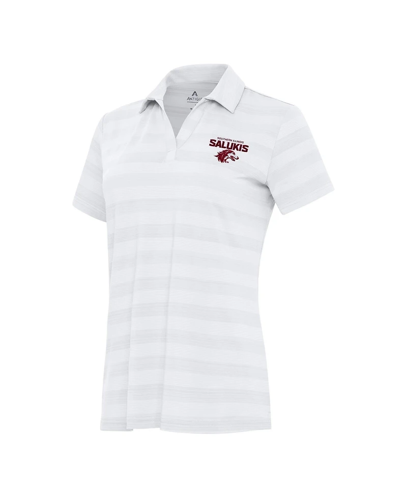 Antigua Women's White Southern Illinois Salukis Tunnel Polo Shirt