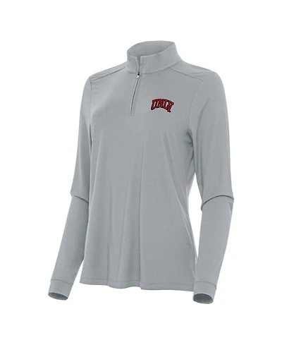 Antigua Women's Gray Unlv Rebels Intent Quarter-Zip Top