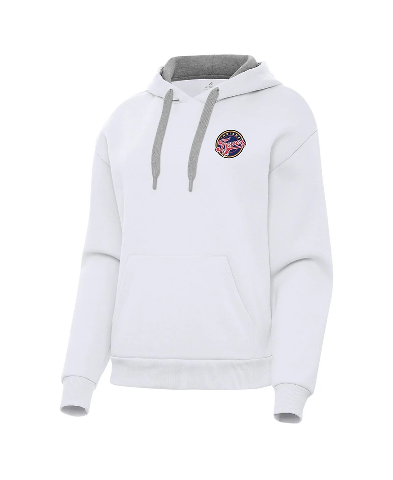 Antigua Women's White Indiana Fever Victory Pullover Hoodie