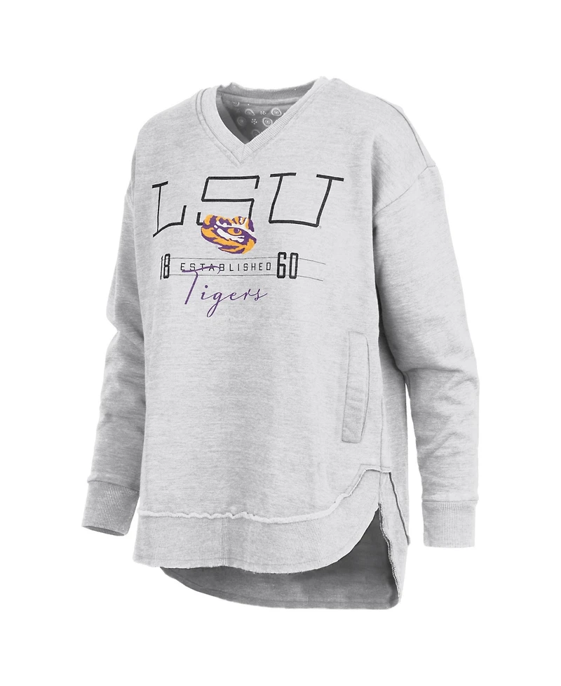 Pressbox Women's Lsu Tigers Marcus East Hall Poncho V-Neck Sweatshirt