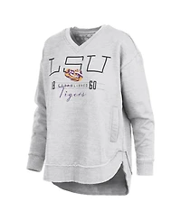Pressbox Women's Lsu Tigers Marcus East Hall Poncho V-Neck Sweatshirt