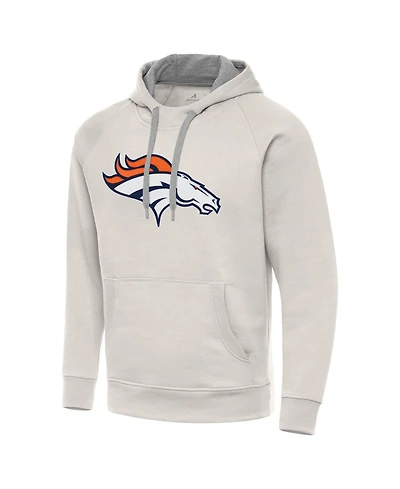 Antigua Men's Cream Denver Broncos Victory Raglan Pullover Hoodie