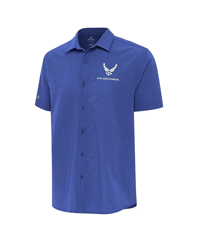 Antigua Men's Royal Air Force Activate Woven Short Sleeve Button-Up Shirt