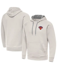 Antigua Men's Cream New York Knicks Victory Pullover Hoodie