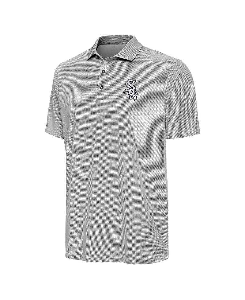 Antigua Men's Black/White Chicago White Sox Pave Polo Shirt