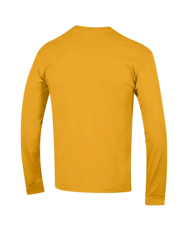 Champion Men's Gold Iowa Hawkeyes Arch Over Logo 2-Hit Long sleeves T-Shirt
