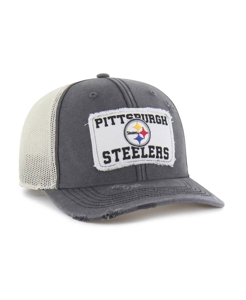 '47 Brand Men's Charcoal Pittsburgh Steelers Egremont Well-Worn Adjustable Trucker Hat