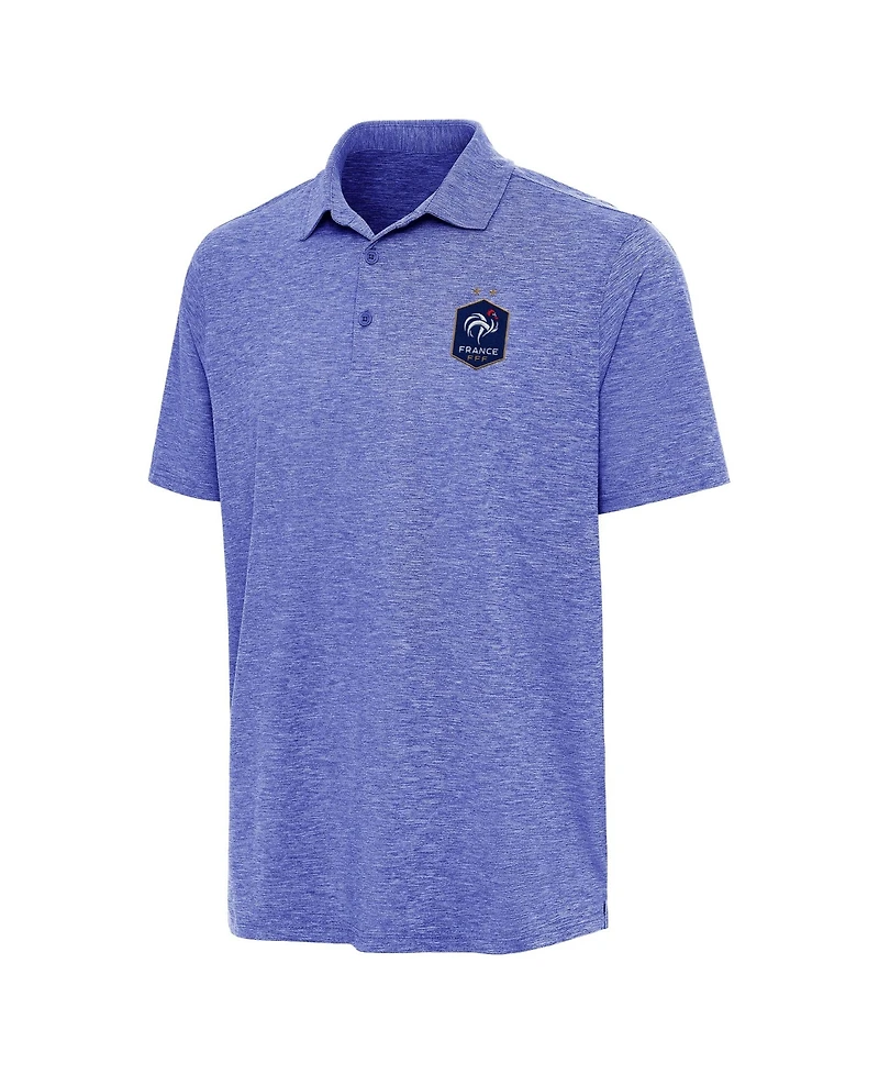 Antigua Men's Heather Royal France National Team Triple Shot Polo Shirt