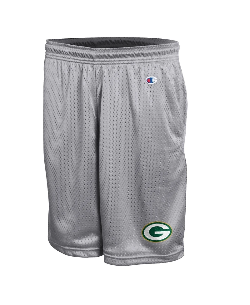 Champion Men's Gray Green Bay Packers Classic Mesh Shorts