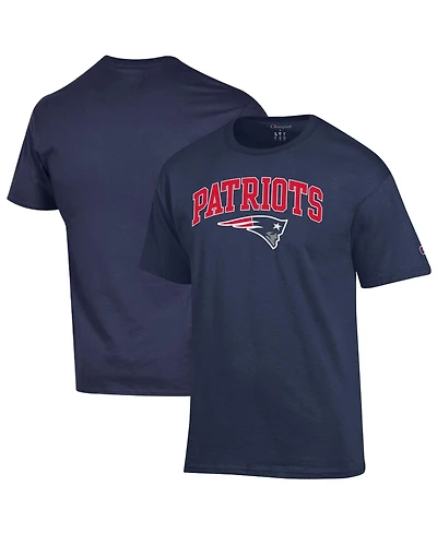 Champion Men's Navy New England Patriots Arch Over Logo T-Shirt