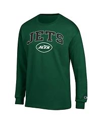 Champion Men's Green New York Jets Arch Over Logo Long sleeves T-Shirt