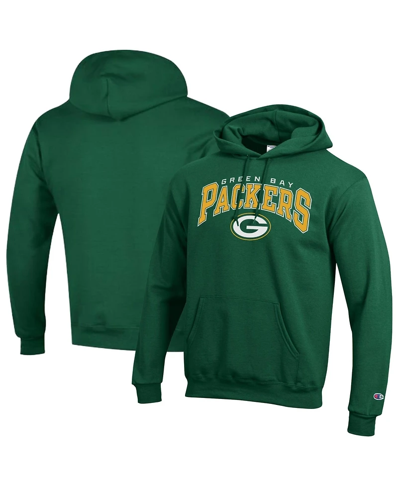 Champion Men's Green Bay Packers Power Blend Arch over Logo Hoodie