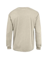 Champion Men's Heather Oatmeal Detroit Lions White Ink Jersey Long sleeves T-Shirt