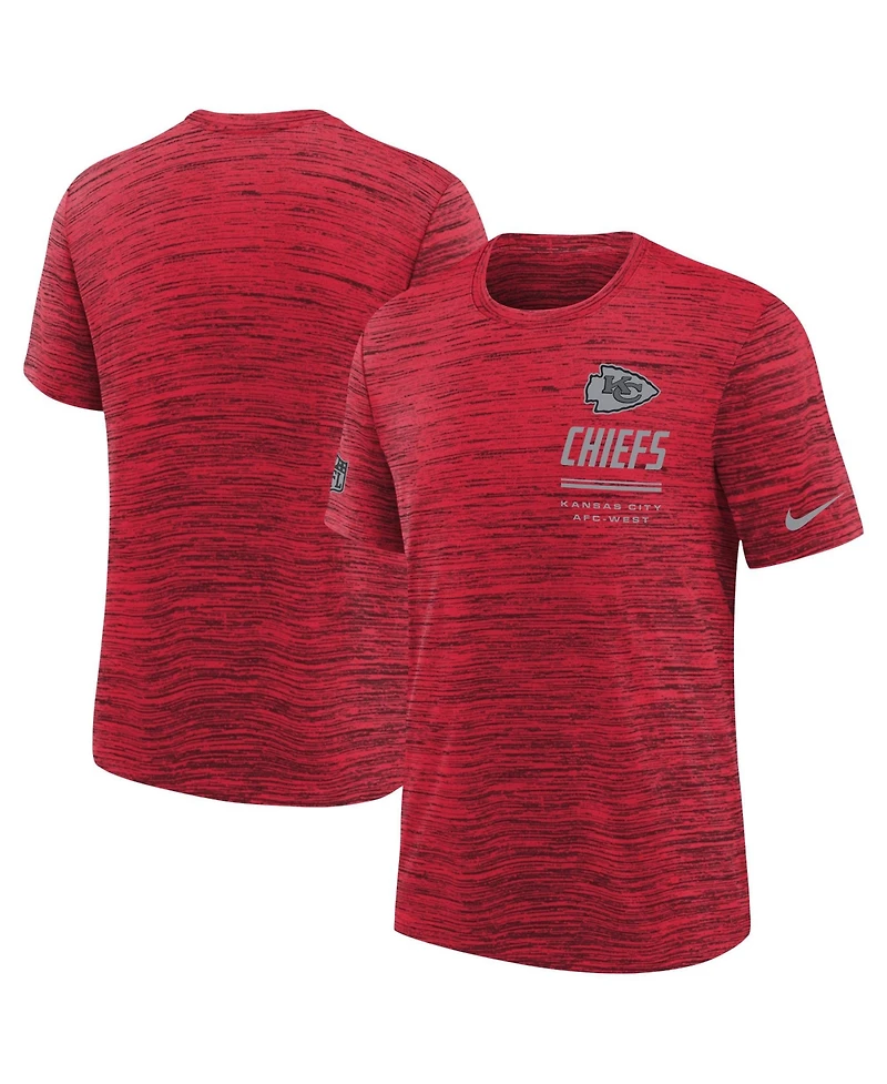 Nike Big Boys and Girls Red Kansas City Chiefs Sideline Velocity Dri-fit T-Shirt