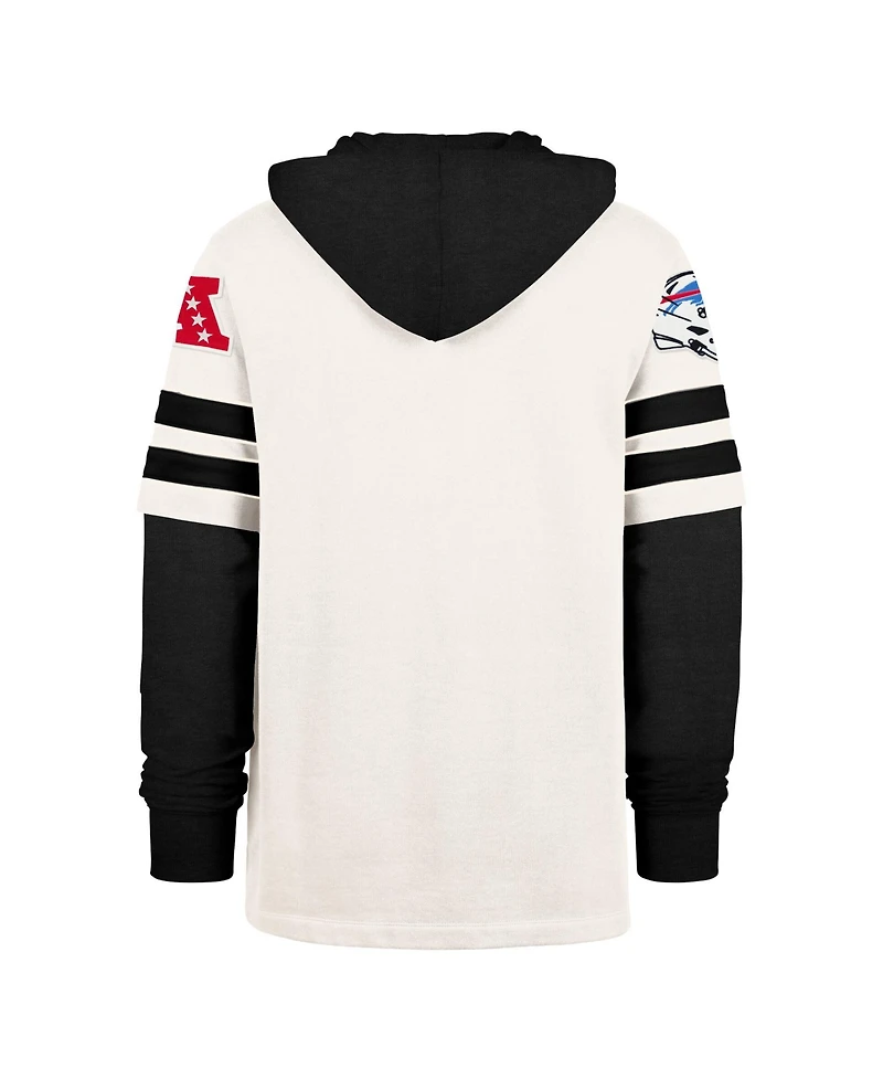 '47 Brand Men's Cream Buffalo Bills Split Zone Cornerback Duo Lacer Hoodie