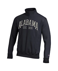 Champion Men's Black Alabama Crimson Tide Powerblend Quarter-Zip Pullover Sweatshirt
