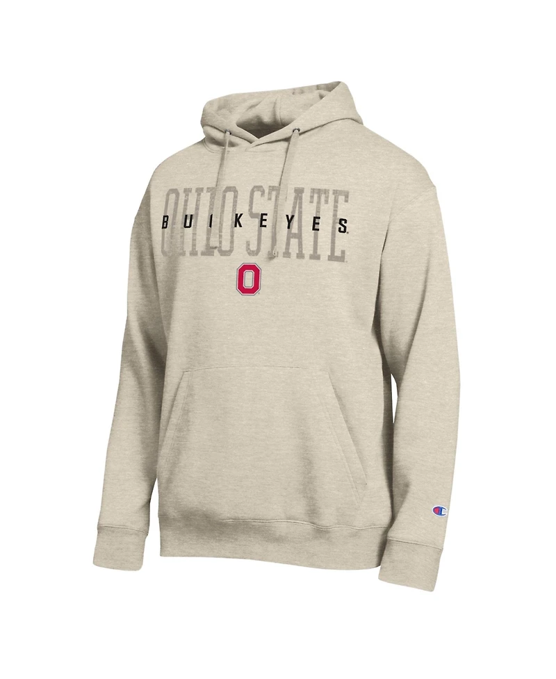 Champion Men's Oatmeal Ohio State Buckeyes All-Star Neutral Stack Hoodie
