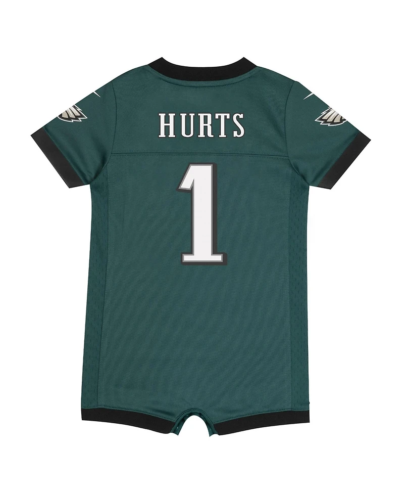 Nike Baby Boys and Girls Jalen Hurts Midnight Green Philadelphia Eagles Romper Jersey