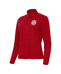Antigua Women's Crimson Indiana Hoosiers College Football Playoff 2025 National Champions Tribute Half-Zip Jacket