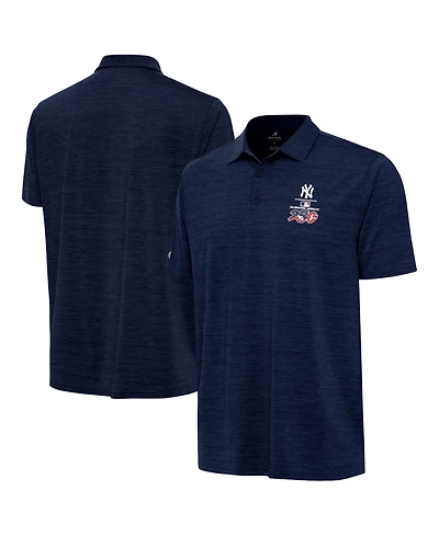 Antigua Men's Heather Navy New York Yankees Celebrating America's 250th Layout Polo Shirt
