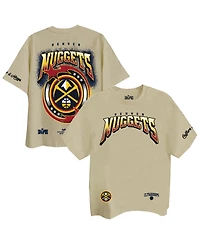Two Hype Men's and Women's Cream Denver Nuggets Drip Dime Elevated Drop Shoulder T-Shirt