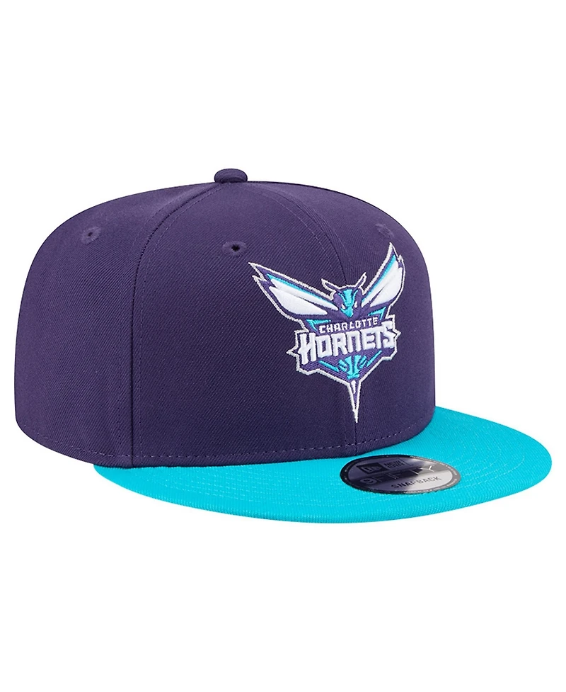 New Era Men's Purple Charlotte Hornets Two-Tone 9FIFTY Snapback Hat