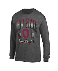 Champion Men's Heather Charcoal Ohio State Buckeyes Bold Long-Sleeve T-Shirt