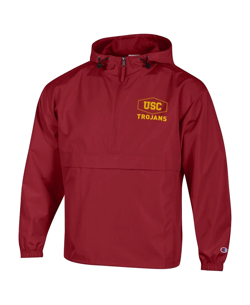 Champion Men's Cardinal Usc Trojans Delay Packable Half-Zip Jacket