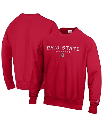 Champion Men's Scarlet Ohio State Buckeyes Relentless Reverse Weave Sweatshirt