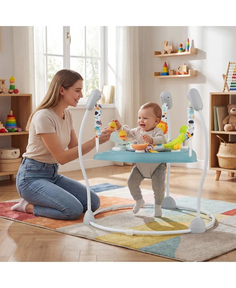 Slickblue Baby Jumper Activity Center with 360° Rotating Seat and Interactive Toys
