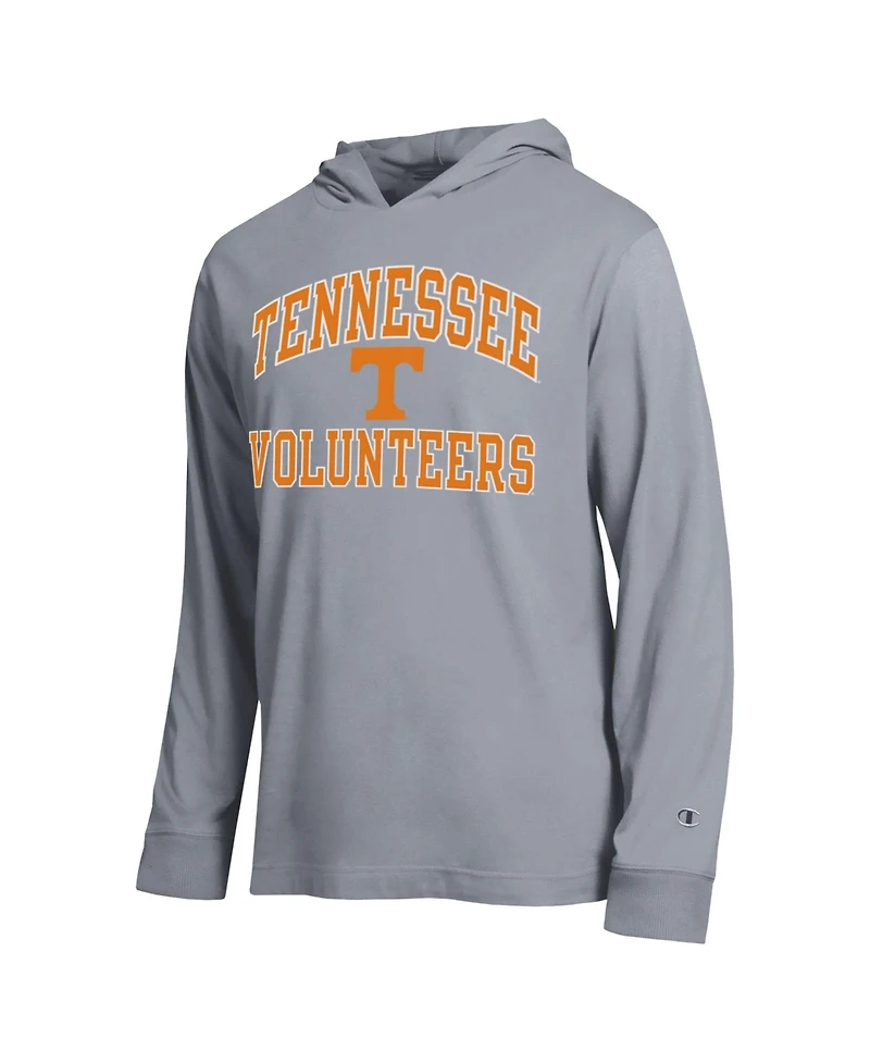 Champion Men's Heather Gray Tennessee Volunteers High Motor All-Star Long sleeves Hooded T-Shirt