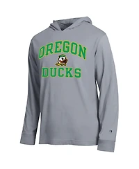 Champion Men's Heather Gray Oregon Ducks High Motor All-Star Long sleeves Hooded T-Shirt