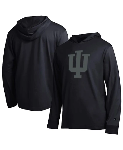 Champion Men's Black Indiana Hoosiers Tonal All-Star Long sleeves Hooded T-Shirt