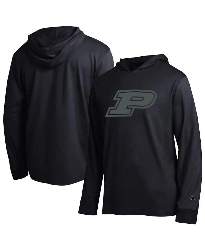 Champion Men's Black Purdue Boilermakers Tonal All-Star Long sleeves Hooded T-Shirt
