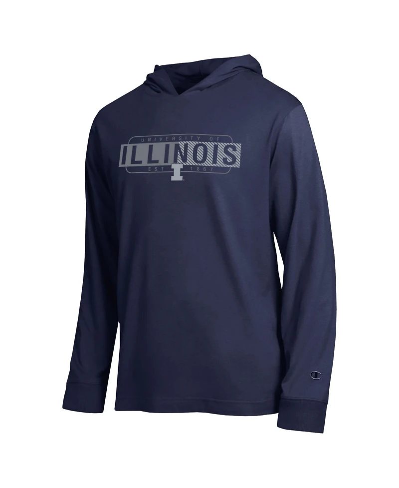 Champion Men's Navy Illinois Fighting Illini Gradient All-Star Long sleeves Hooded T-Shirt