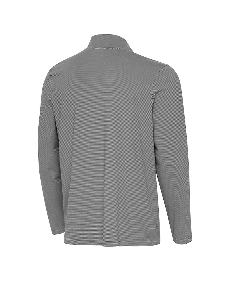 Antigua Men's Black New York Knicks 2026 Nba Finals Champions Wordmark Twine Quarter-Zip Pullover Sweatshirt