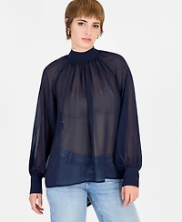 Guess Women's Audrine Printed Tie-Neck Blouse