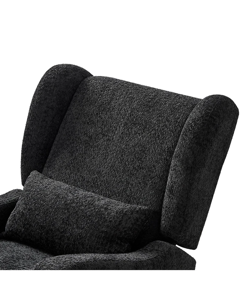 Rosalina Modern Recliner with Built-In Nightlight and Wooden Base