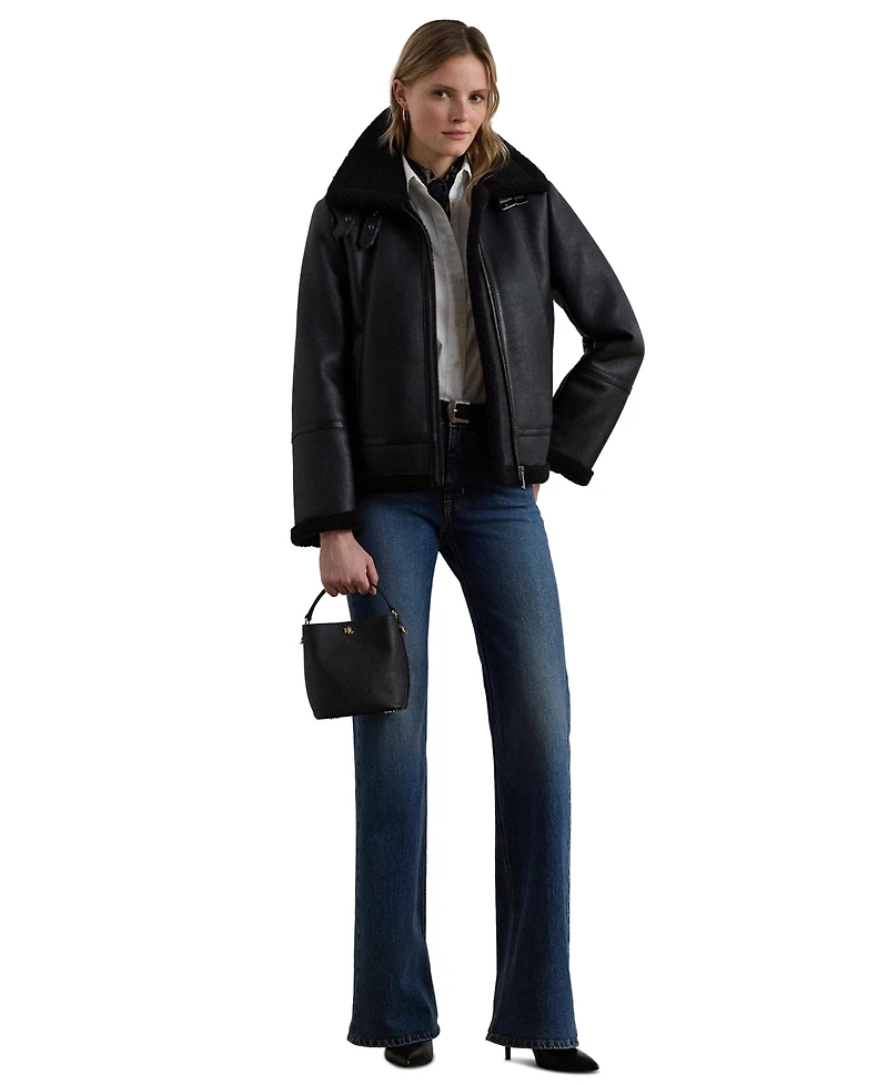 Lauren Ralph Women's Moto Faux-Leather Jacket